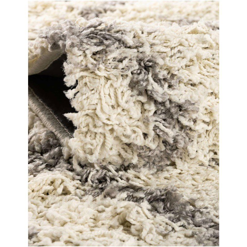 Tapete Shaggy Rombos Enrejados en Marfil