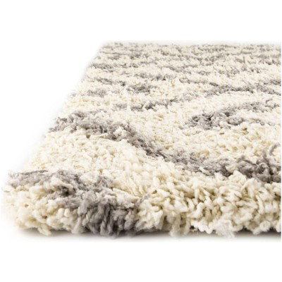 Tapete Shaggy Rombos Enrejados en Marfil