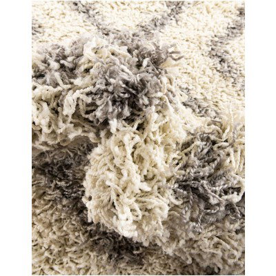 Tapete Shaggy Rombos Enrejados en Marfil