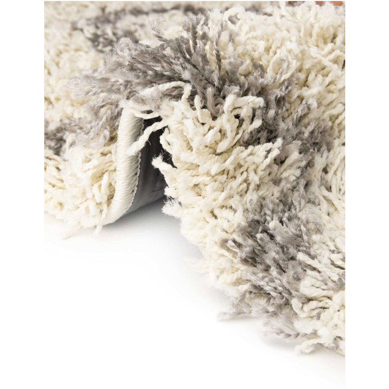 Tapete Shaggy Rombos Enrejados en Marfil