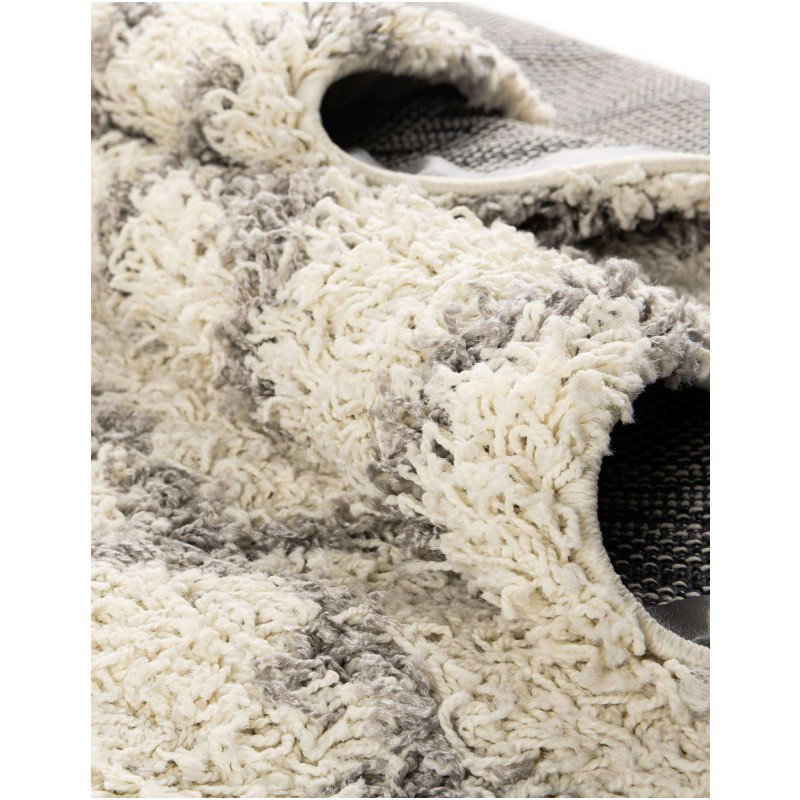 Tapete Shaggy Rombos Enrejados en Marfil