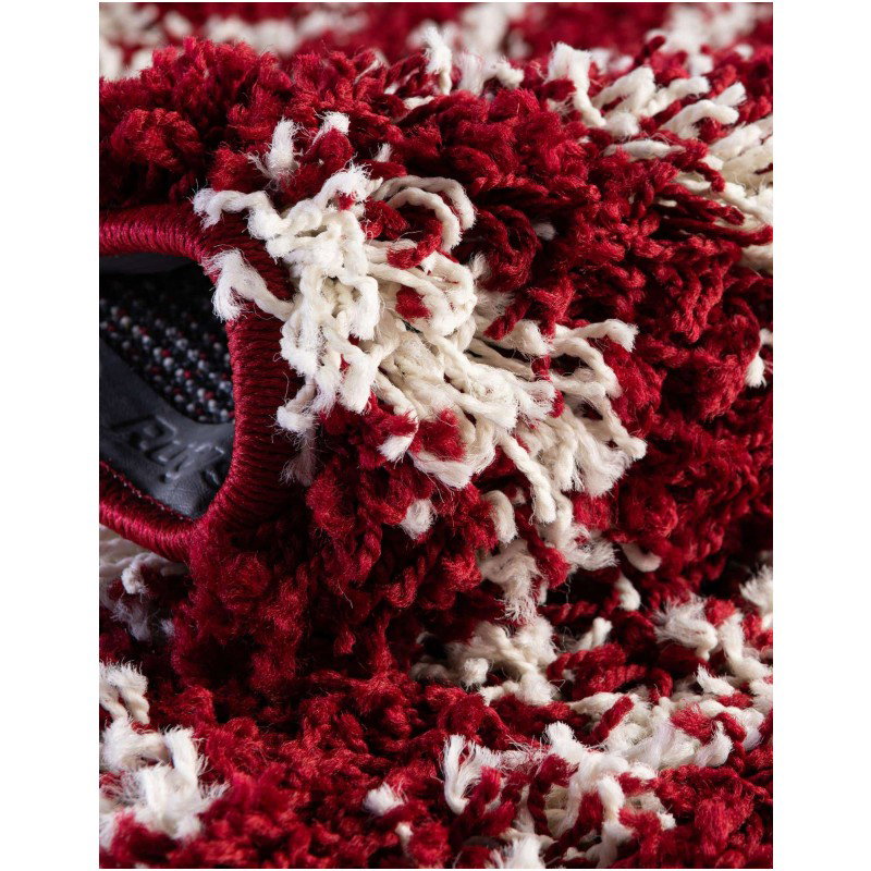 Tapete Shaggy Rombos Enrejados en Rojo Burdeos