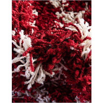 Tapete Shaggy Rombos Enrejados en Rojo Burdeos
