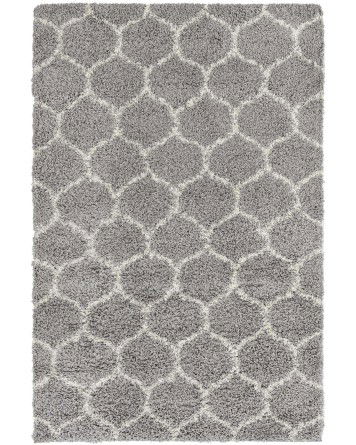 Tapete Shaggy Enrejado en Gris