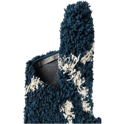 Tapete Shaggy Enrejado en Azul Marino