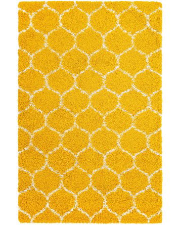 Tapete Shaggy Enrejado en Amarillo