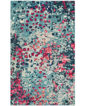 Tapete Oasis con Manchas Azul y Rojo