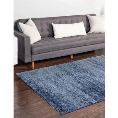 Tapete Dalma Aluminio Cepillado en Azul