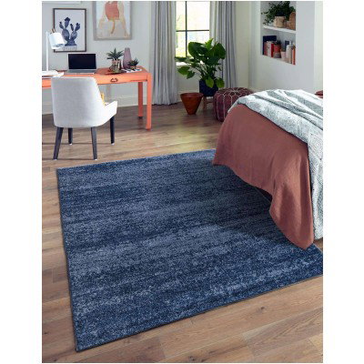 Tapete Dalma Aluminio Cepillado en Azul