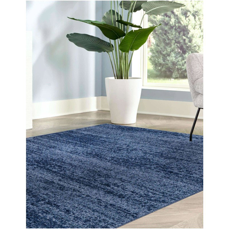 Tapete Dalma Aluminio Cepillado en Azul