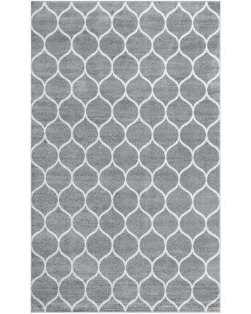 Tapete Enrejado Curvo en Gris Claro