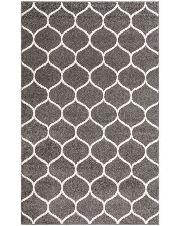 Tapete Enrejado Curvo en Gris Obscuro