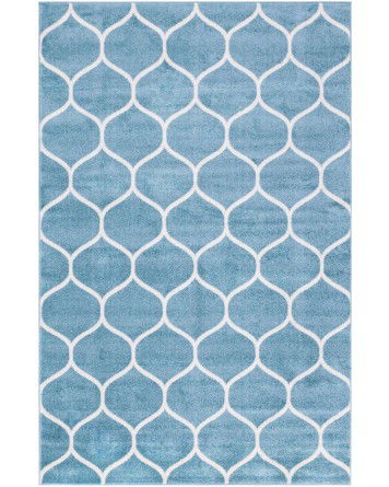 Tapete Enrejado Curvo en Azul Claro