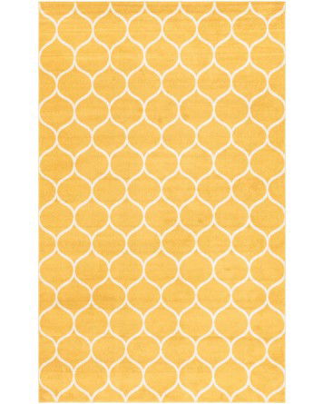 Tapete Enrejado Curvo en Amarillo