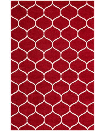 Tapete Enrejado Curvo en Rojo