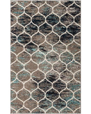 Tapete Enrejado Curvo en Azules