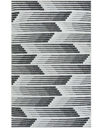 Tapete Moderno Exterior Negro y Blanco en Movimiento