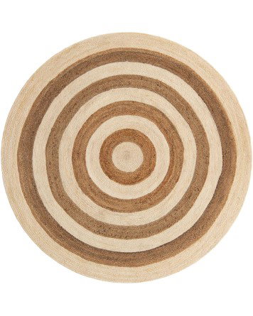 Tapete de Yute Aros Blanco y Natural