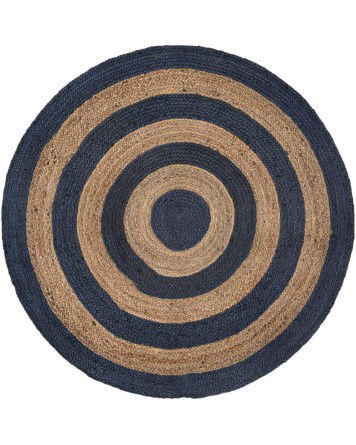 Tapete de Yute Aros Azul y Natural