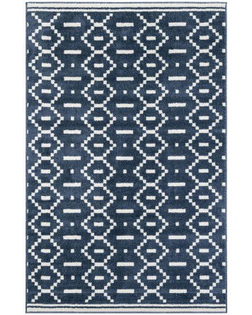 Tapete Acuerdo Rombos y Rayas en Azul