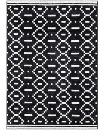 Tapete Acuerdo Rombos y Rayas en Negro