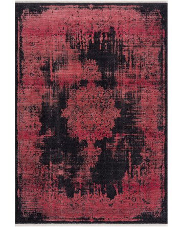 Tapete Sevilla Medallon Desgastado en Rojo