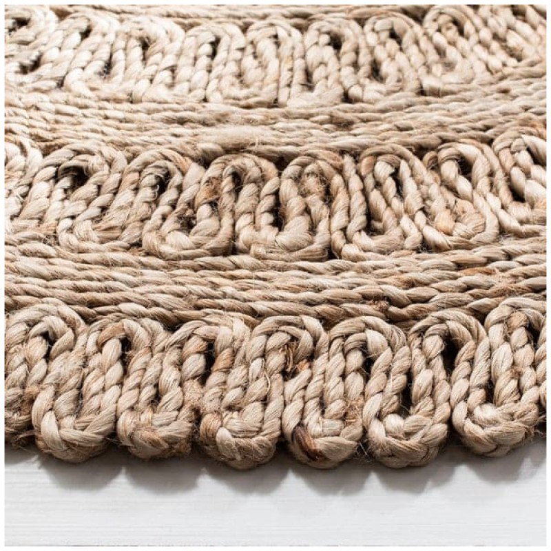 Tapete Redondo de Yute con Ondas - 2.10 Redondo