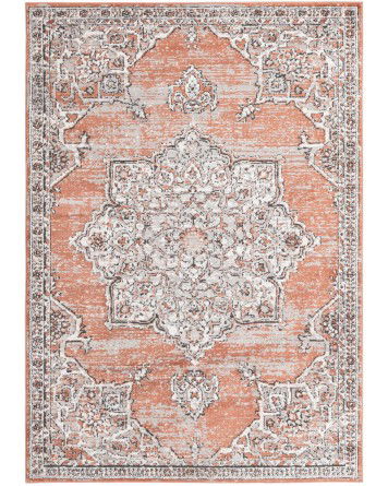 Tapete Heroina Medallón Floral en Rosa Salmón