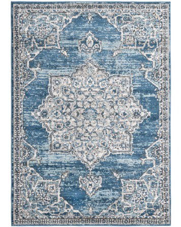 Tapete Heroina Medallón Floral en Azul