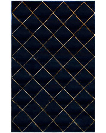 Tapete Anna Enrejado Azul y Oro