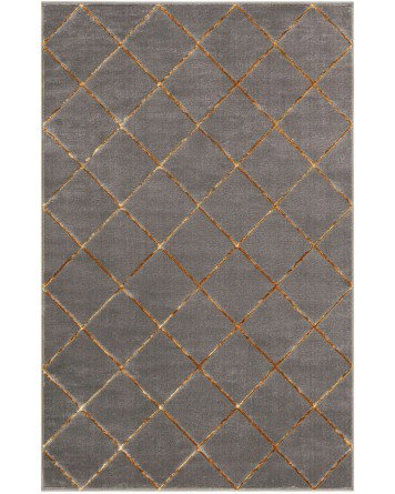 Tapete Anna Enrejado Gris y Oro