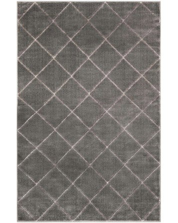 Tapete Anna Enrejado Gris y Plata