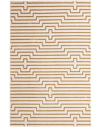 Tapete Anna de Lineas Blanco y Oro