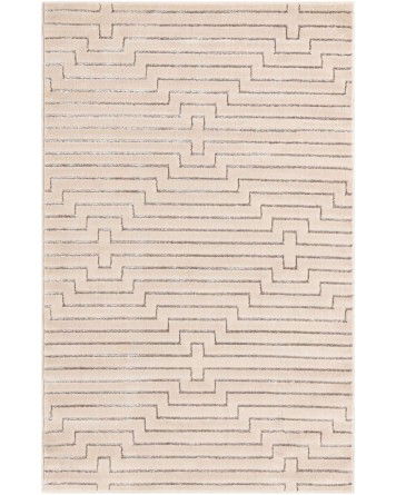 Tapete Anna de Lineas Blanco y Plata