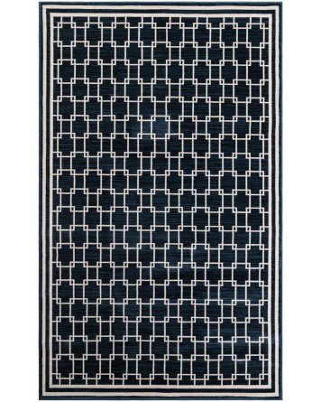 Tapete Christie Enrejado Cuadrado en Azul Marino
