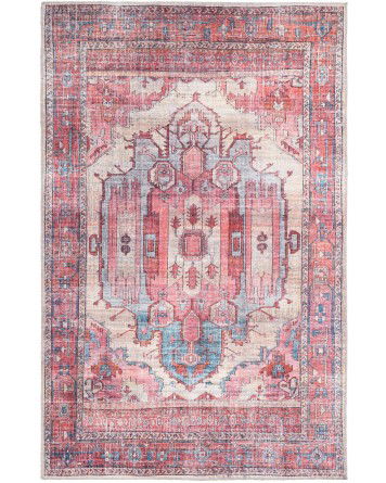 Tapete Lavable Lunar Medallón en Rojizo