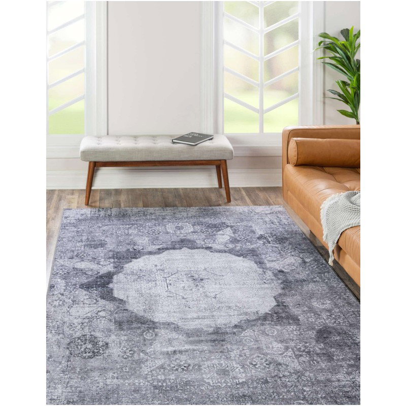 Tapete Lavable Yala en Gris Saturado