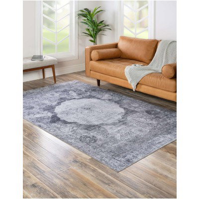 Tapete Lavable Yala en Gris Saturado