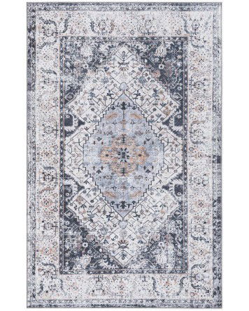 Tapete Lavable Yala en Lino y Carbón