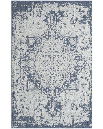 Tapete Sinfonía Exterior Medallón en Azul