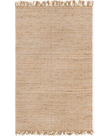 Tapete de Algodón y Yute de Rombos en Natural