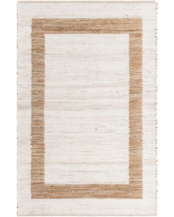 Tapete Borde Mezclado en Blanco y Natural