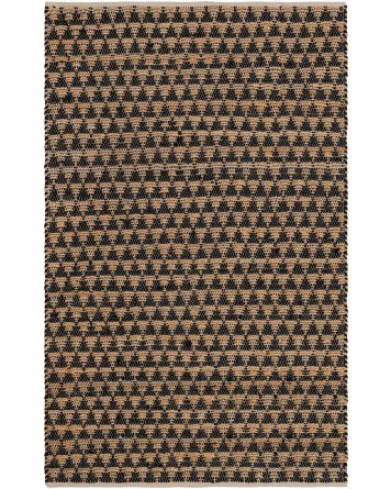 Tapete Trenzado Natural en Triangulos Negro y Natural