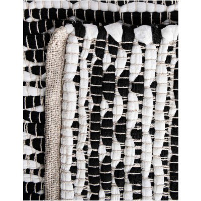 Tapete Trenzado Natural en Triangulos Blanco y Negro