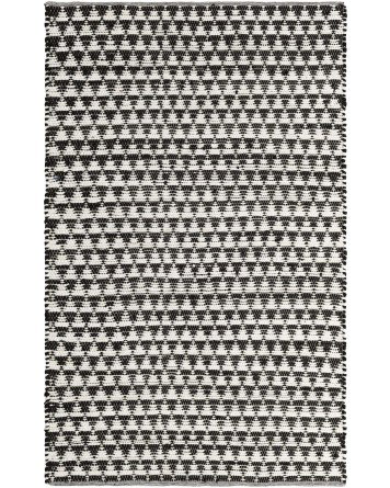 Tapete Trenzado Natural en Triangulos Blanco y Negro