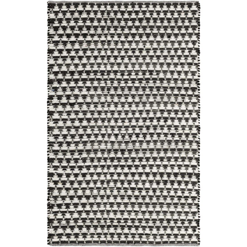 Tapete Trenzado Natural en Triangulos Blanco y Negro