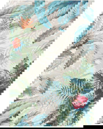 Tapete Exterior Botánico Hojas y Flores