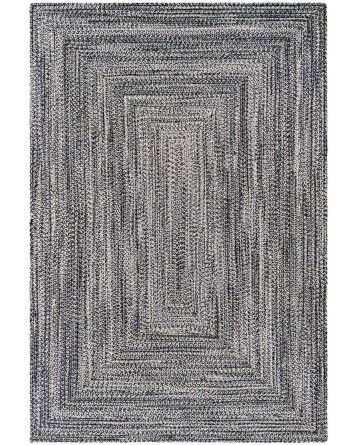 Tapete Eco Trenzado en Blanco y Negro