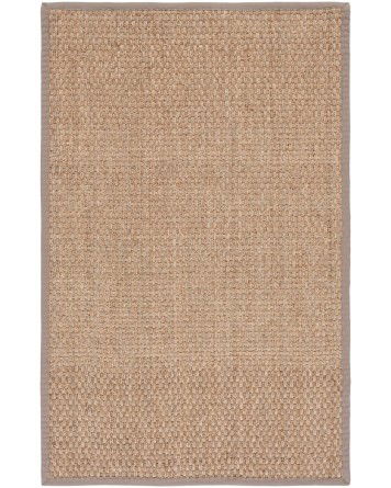 Tapete de Fibra Natural con Orilla Gris