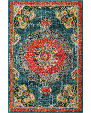 Tapete Virginia Medallón Azul